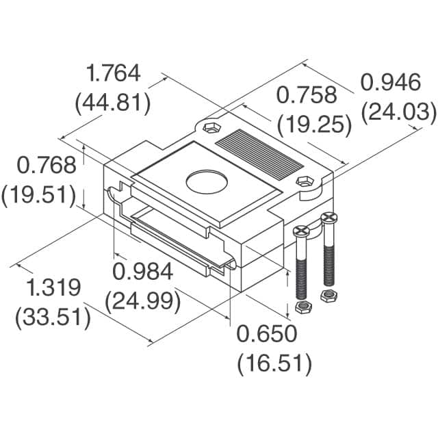 976-009-010R031 NorComp Inc.  Capots de connecteurs D-Sub en forme de D